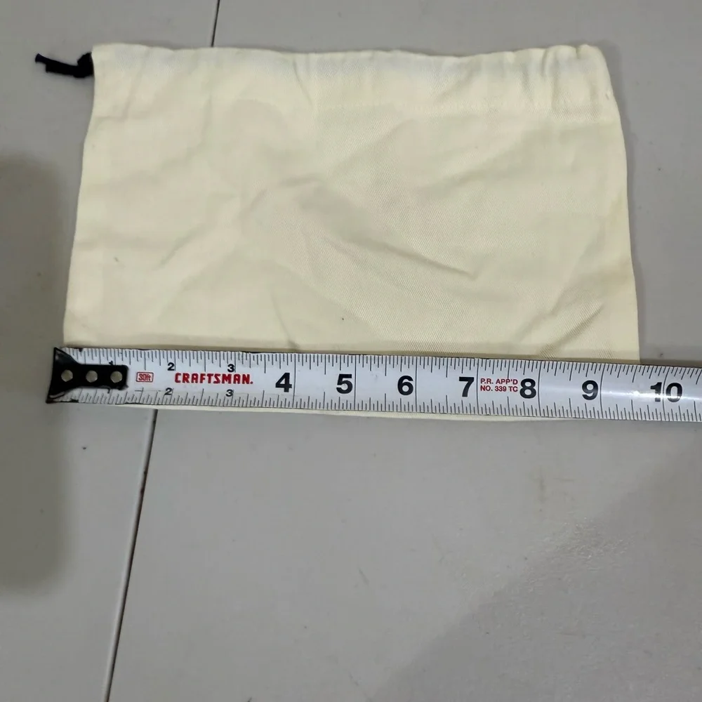 Fendi Cream Drawstring Pouch with Black Logo Text